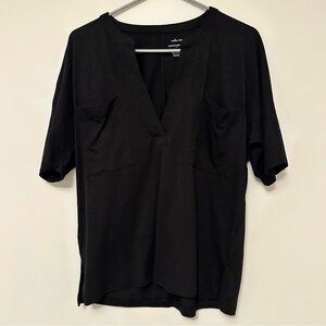 Banana Republic Black Short Sleeve Malibu Slub Pocket T-shirt Women's Size Small